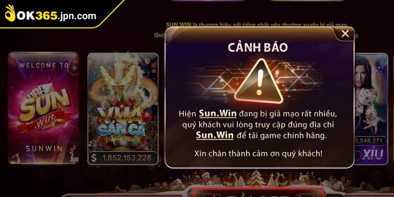 Nhận biết giao diện bất thường để cảnh báo Sunwin lừa đảo